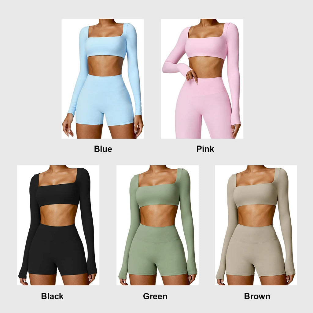 New Design Nylon Material Active Wear Gym Fitness Pants Sportswear High Waist Leggings Sports Bra Yoga Workout Sets for Women