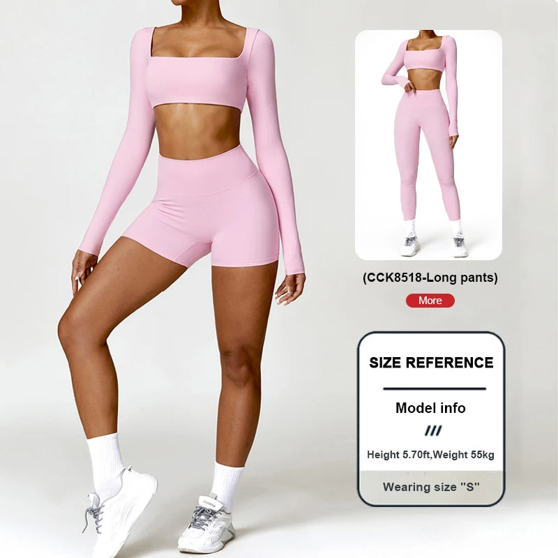 New Design Nylon Material Active Wear Gym Fitness Pants Sportswear High Waist Leggings Sports Bra Yoga Workout Sets for Women