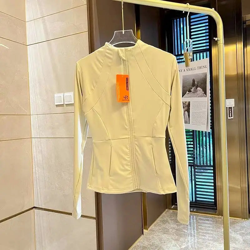 New yoga clothes for women, long sleeved running, fitness, slimming, versatile yoga jackets, training sports tops, jackets