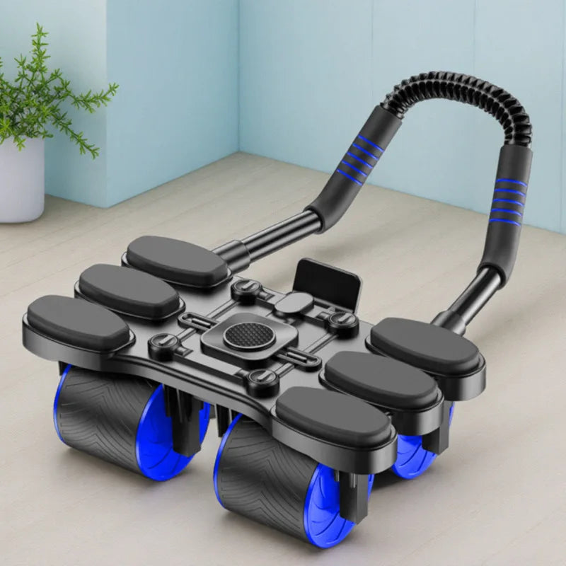 New Portable Fitness Equipment, Home Abdominal Wheel, Suitable for Both Men and Women, 4-Wheel Silent and Automatic Rebounding