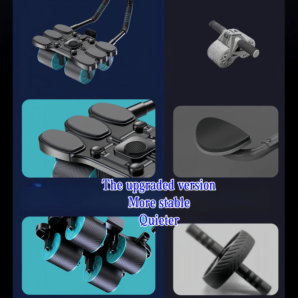 New Portable Fitness Equipment, Home Abdominal Wheel, Suitable for Both Men and Women, 4-Wheel Silent and Automatic Rebounding