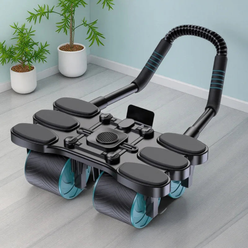 New Portable Fitness Equipment, Home Abdominal Wheel, Suitable for Both Men and Women, 4-Wheel Silent and Automatic Rebounding